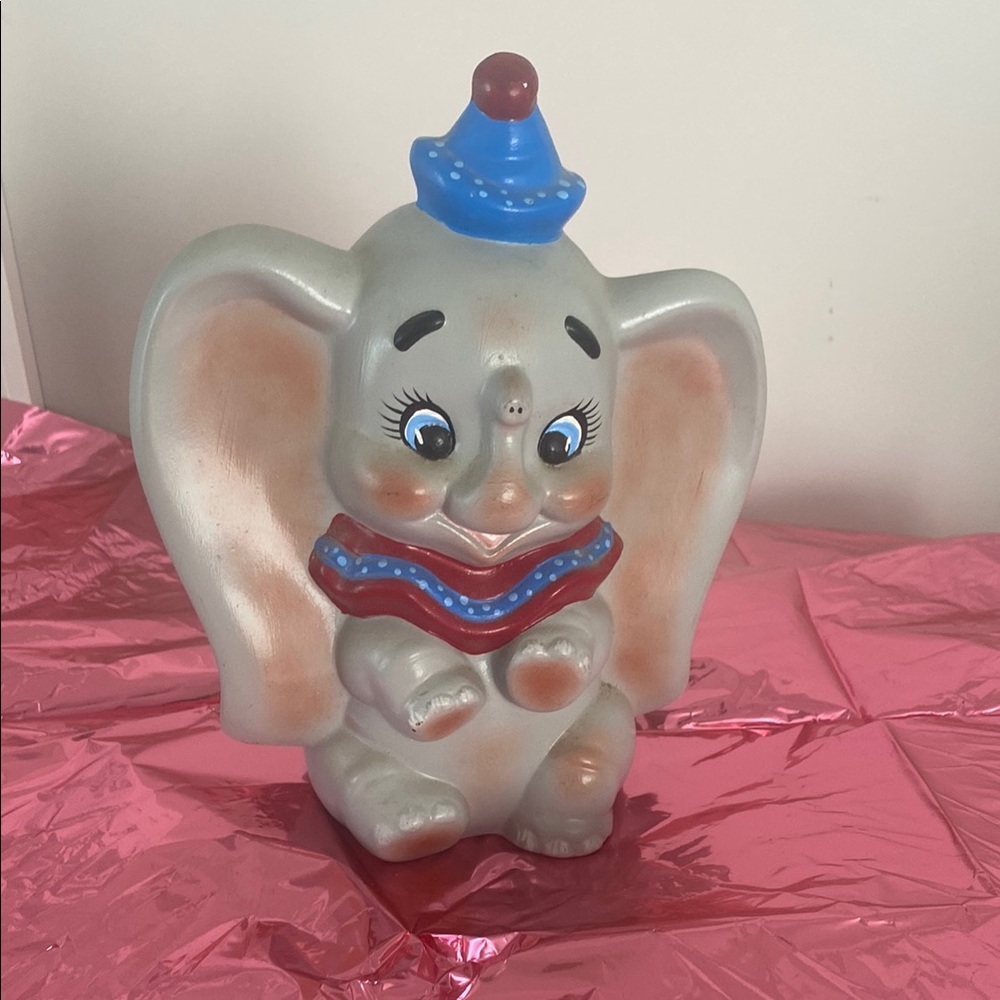 Charming Elephant Figurine with Blue and Red Accents